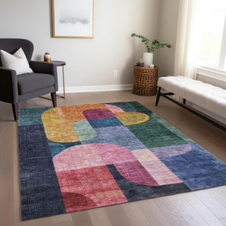 Piper Looms Chantille Contemporary ACN1122 Green Machine Washable Area Rug Lifestyle Image Feature