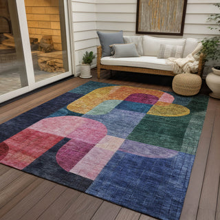 Piper Looms Chantille Contemporary ACN1122 Green Machine Washable Area Rug Outdoor Lifestyle Image Feature