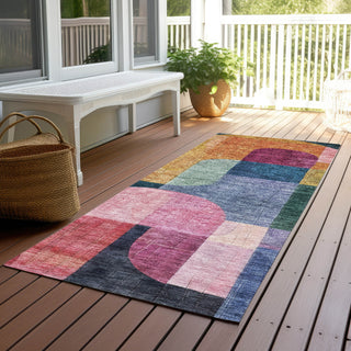Piper Looms Chantille Contemporary ACN1122 Green Machine Washable Area Rug Runner Outdoor Lifestyle Image Feature