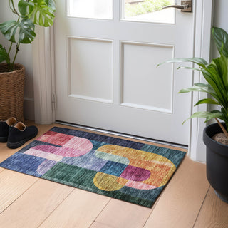 Piper Looms Chantille Contemporary ACN1122 Green Machine Washable Area Rug Scatter Lifestyle Image Feature