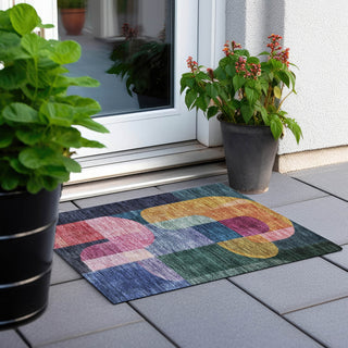 Piper Looms Chantille Contemporary ACN1122 Green Machine Washable Area Rug Scatter Outdoor Lifestyle Image Feature
