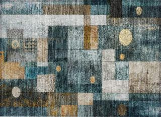 Piper Looms Chantille Geometric ACN1123 Teal Machine Washable Area Rug Scatter Main Image