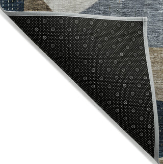 Piper Looms Chantille Contemporary ACN1124 Blue Machine Washable Area Rug Backing Image