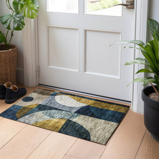 Piper Looms Chantille Contemporary ACN1124 Blue Machine Washable Area Rug Scatter Lifestyle Image Feature