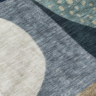Piper Looms Chantille Contemporary ACN1124 Blue Machine Washable Area Rug Swatch Image