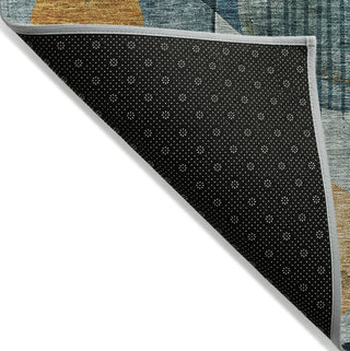Piper Looms Chantille Contemporary ACN1126 Teal Machine Washable Area Rug Backing Image