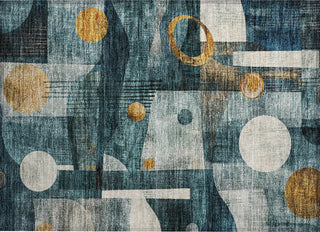 Piper Looms Chantille Contemporary ACN1126 Teal Machine Washable Area Rug Scatter Main Image