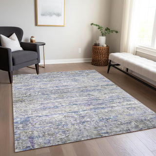 Piper Looms Chantille Stripes ACN1127 Blue Machine Washable Area Rug Lifestyle Image Feature