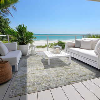 Piper Looms Chantille Stripes ACN1127 Taupe Machine Washable Area Rug Outdoor Lifestyle Image Feature