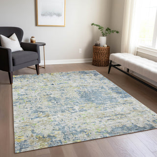 Piper Looms Chantille Modern ACN1128 Blue Machine Washable Area Rug Lifestyle Image Feature