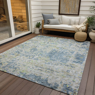 Piper Looms Chantille Modern ACN1128 Blue Machine Washable Area Rug Outdoor Lifestyle Image Feature