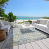 Piper Looms Chantille Modern ACN1128 Blue Machine Washable Area Rug Outdoor Lifestyle Image Feature