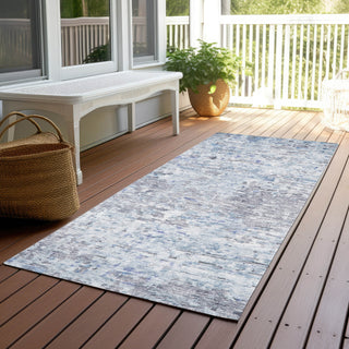 Piper Looms Chantille Modern ACN1128 Sky Machine Washable Area Rug Runner Outdoor Lifestyle Image Feature