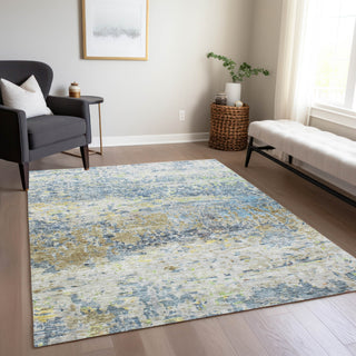 Piper Looms Chantille Modern ACN1129 Blue Machine Washable Area Rug Lifestyle Image Feature