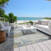 Piper Looms Chantille Modern ACN1129 Blue Machine Washable Area Rug Outdoor Lifestyle Image Feature