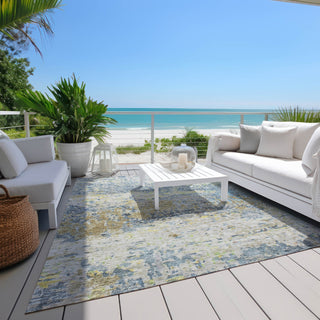 Piper Looms Chantille Modern ACN1129 Blue Machine Washable Area Rug Outdoor Lifestyle Image Feature