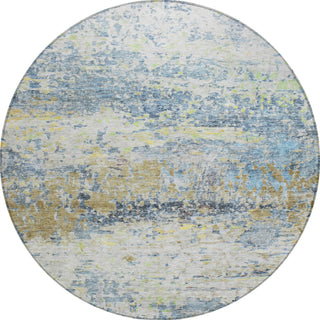 Piper Looms Chantille Modern ACN1129 Blue Machine Washable Area Rug Round Main Image
