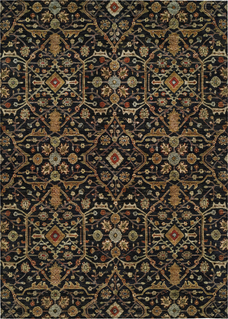 Piper Looms Chantille Global ACN1130 Black Machine Washable Area Rug main image