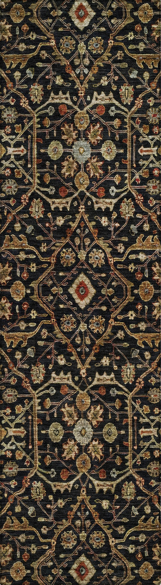 Piper Looms Chantille Global ACN1130 Black Machine Washable Area Rug Runner Main Image