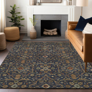 Piper Looms Chantille Global ACN1130 Navy Machine Washable Area Rug Lifestyle Image Feature