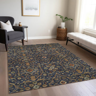 Piper Looms Chantille Global ACN1130 Navy Machine Washable Area Rug Lifestyle Image Feature