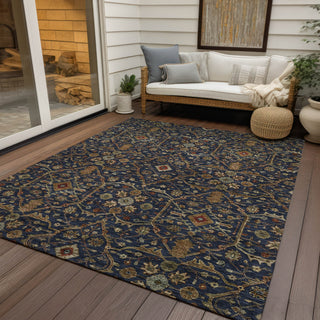 Piper Looms Chantille Global ACN1130 Navy Machine Washable Area Rug Outdoor Lifestyle Image Feature