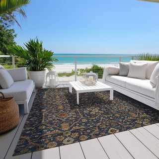 Piper Looms Chantille Global ACN1130 Navy Machine Washable Area Rug Outdoor Lifestyle Image Feature