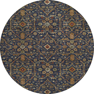Piper Looms Chantille Global ACN1130 Navy Machine Washable Area Rug Round Main Image