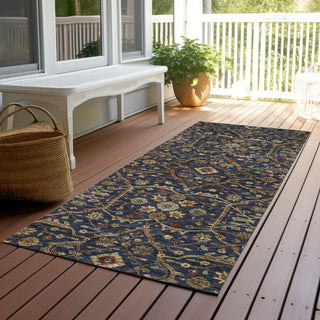 Piper Looms Chantille Global ACN1130 Navy Machine Washable Area Rug Runner Outdoor Lifestyle Image Feature