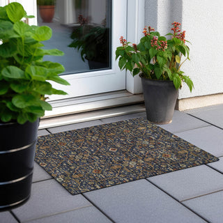 Piper Looms Chantille Global ACN1130 Navy Machine Washable Area Rug Scatter Outdoor Lifestyle Image Feature