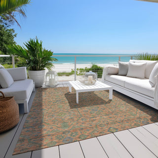 Piper Looms Chantille Global ACN1131 Coral Machine Washable Area Rug Outdoor Lifestyle Image Feature