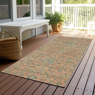 Piper Looms Chantille Global ACN1131 Coral Machine Washable Area Rug Runner Outdoor Lifestyle Image Feature