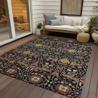Piper Looms Chantille Global ACN1132 Black Machine Washable Area Rug Outdoor Lifestyle Image Feature