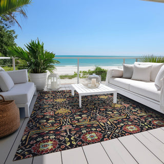Piper Looms Chantille Global ACN1132 Black Machine Washable Area Rug Outdoor Lifestyle Image Feature