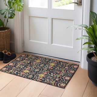 Piper Looms Chantille Global ACN1132 Black Machine Washable Area Rug Scatter Lifestyle Image Feature