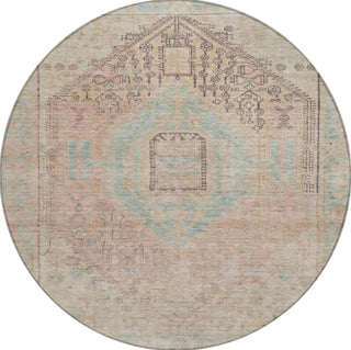 Piper Looms Chantille Global ACN1134 Pink Machine Washable Area Rug Round Main Image