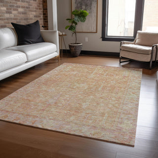 Piper Looms Chantille Global ACN1135 Coral Machine Washable Area Rug Lifestyle Image Feature