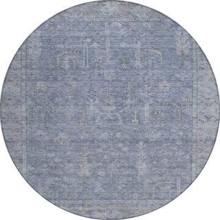 Piper Looms Chantille Global ACN1135 Denim Machine Washable Area Rug Round Main Image