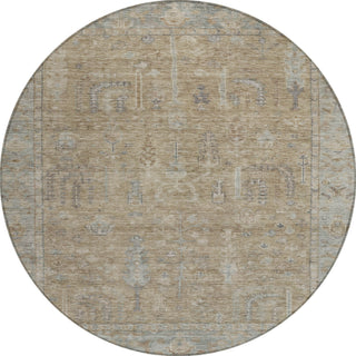 Piper Looms Chantille Global ACN1135 Tan Machine Washable Area Rug Round Main Image