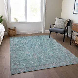 Piper Looms Chantille Global ACN1135 Teal Machine Washable Area Rug Lifestyle Image Feature