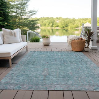 Piper Looms Chantille Global ACN1135 Teal Machine Washable Area Rug Outdoor Lifestyle Image Feature