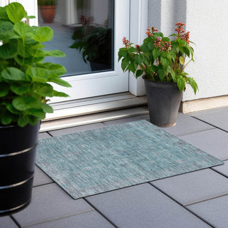 Piper Looms Chantille Global ACN1135 Teal Machine Washable Area Rug Scatter Outdoor Lifestyle Image Feature