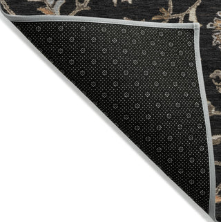 Piper Looms Chantille Global ACN1137 Black Machine Washable Area Rug Backing Image