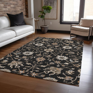 Piper Looms Chantille Global ACN1137 Black Machine Washable Area Rug Lifestyle Image Feature