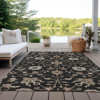 Piper Looms Chantille Global ACN1137 Black Machine Washable Area Rug Outdoor Lifestyle Image Feature