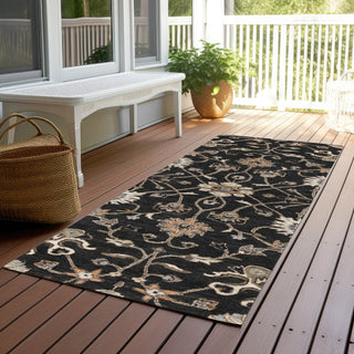 Piper Looms Chantille Global ACN1137 Black Machine Washable Area Rug Runner Outdoor Lifestyle Image Feature