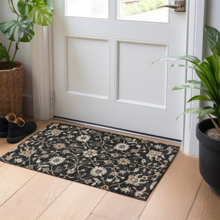 Piper Looms Chantille Global ACN1137 Black Machine Washable Area Rug Scatter Lifestyle Image Feature