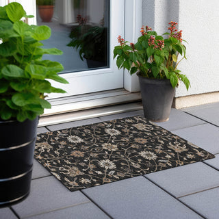 Piper Looms Chantille Global ACN1137 Black Machine Washable Area Rug Scatter Outdoor Lifestyle Image Feature