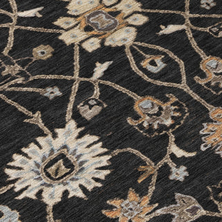 Piper Looms Chantille Global ACN1137 Black Machine Washable Area Rug Swatch Image
