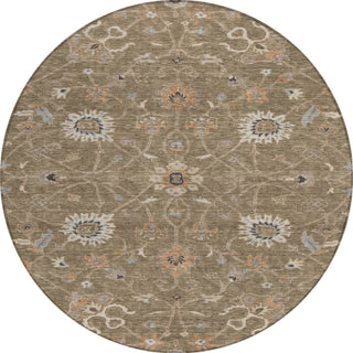 Piper Looms Chantille Global ACN1137 Brown Machine Washable Area Rug Round Main Image